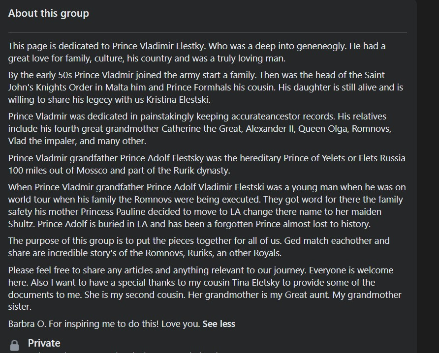 Kristi Lami Is Related To Prince Vladimir Eletsky