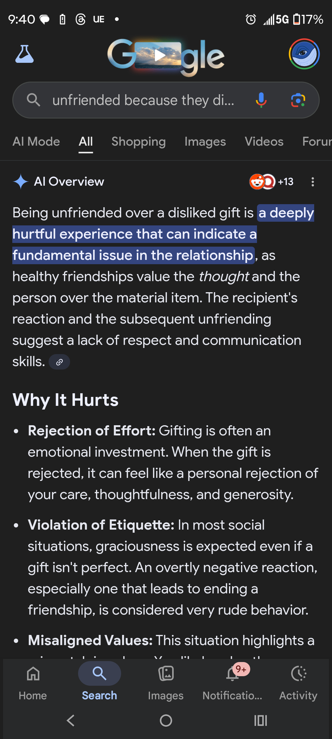 Unfriended Because Someone Didn’t Like A Gift?