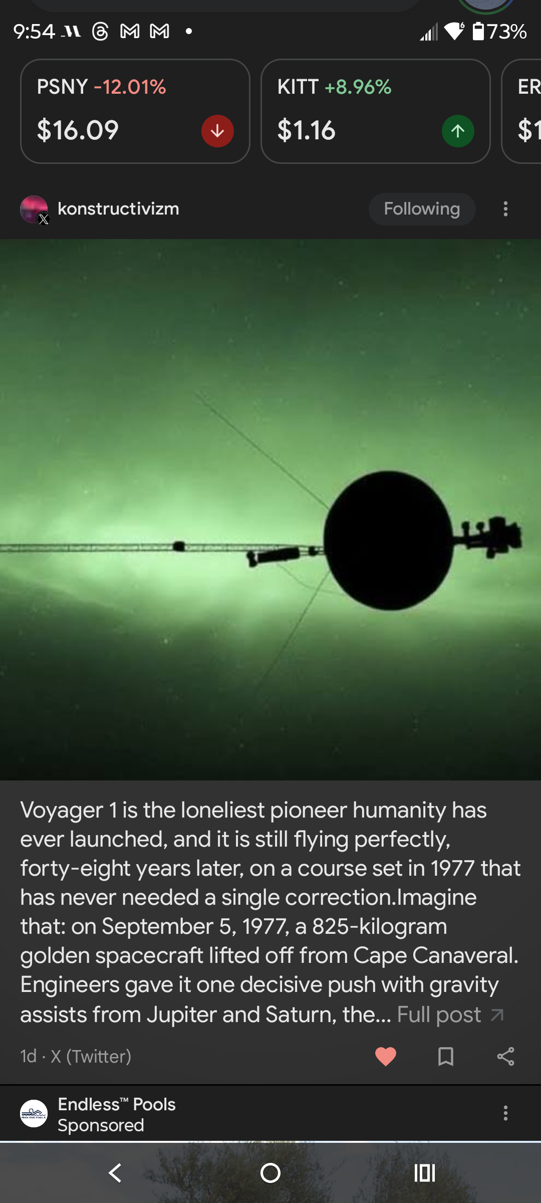 Voyager 1 since 1977