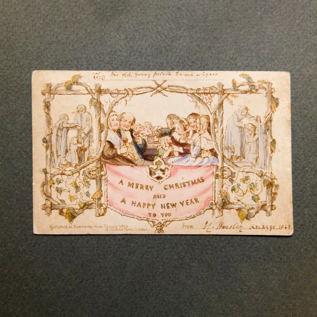 First Commercial Christmas Card in 1843 Immortalized Dickens Family