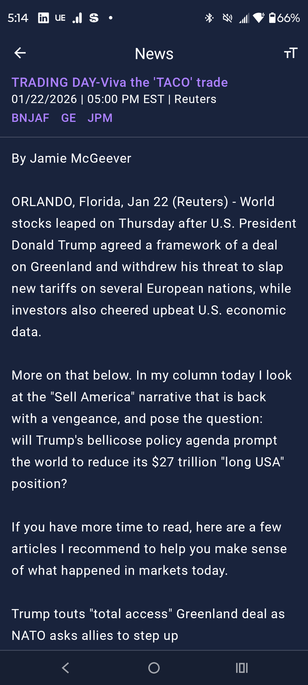 Taco Trade Day on Wall Street